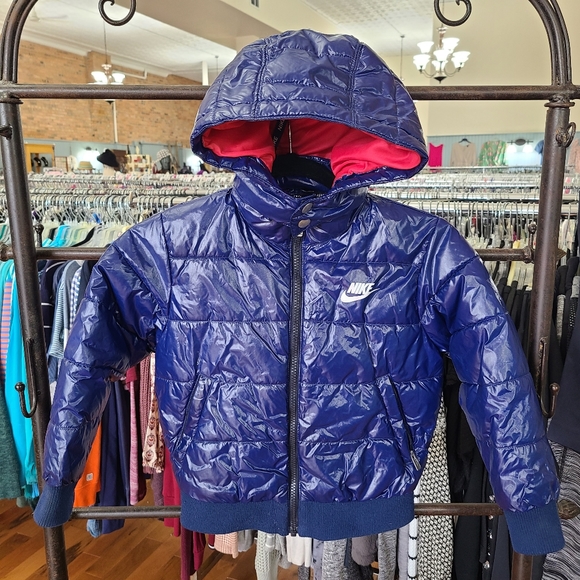 Nike Other - Nike Blue Bomber Puffer Coat Kid's Size 6 5-6 years